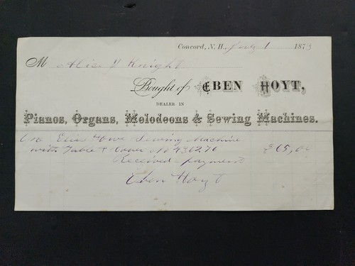 1873 antique eben hoyt concord - antique,